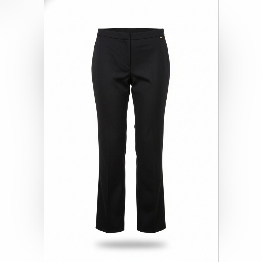 Escada Sport Black Stretch Nylon Cotton Bootcut Leg Mid Rise Pants SZ 14